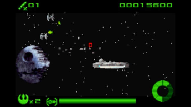 The terrible pixelation on the ships from the Battle of Endor