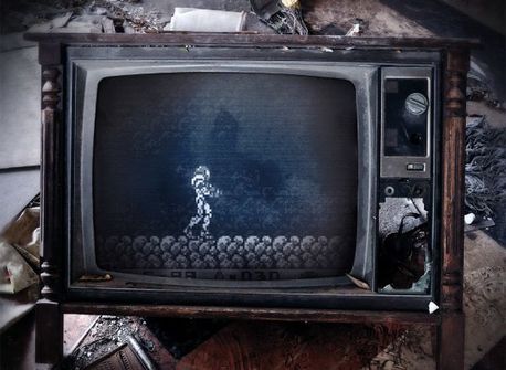 Metroid II on a haunted broken TV